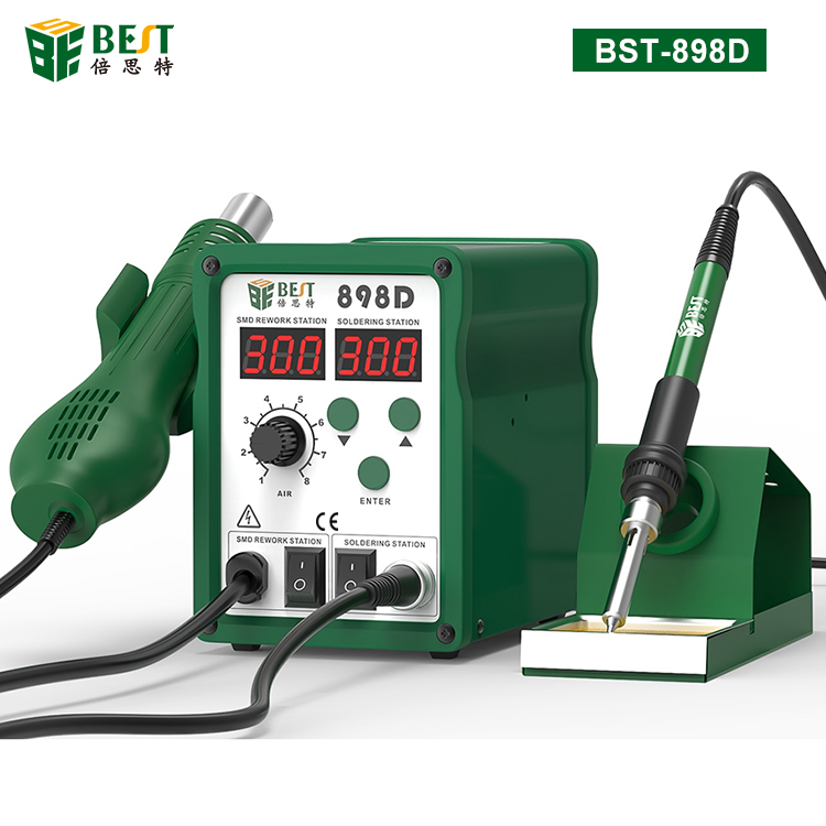 BST-898D 二合一雙數(shù)顯智能無鉛螺旋式熱風(fēng)槍+焊臺(tái)