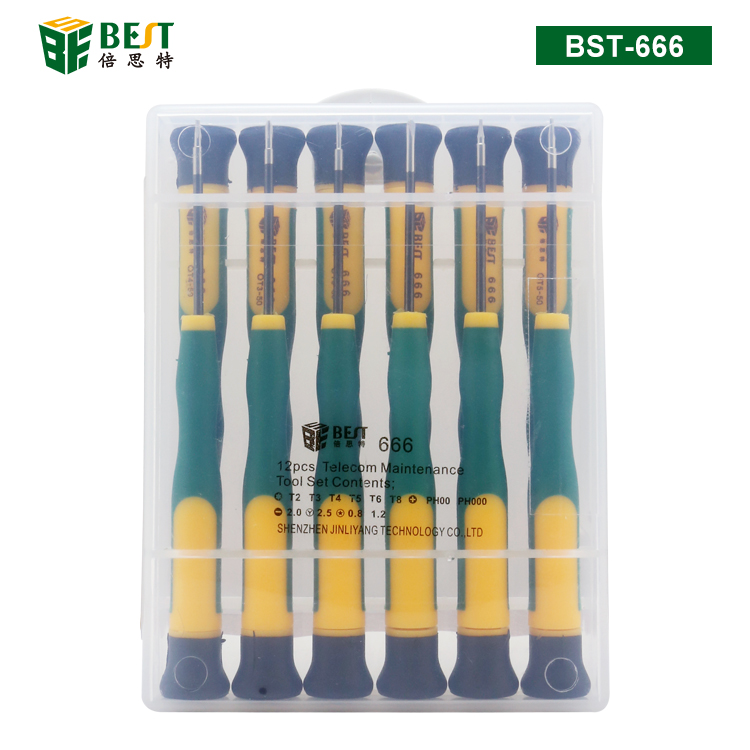 BST-666 螺絲套批12pcs 螺絲刀套裝