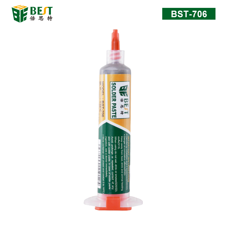 BST-706 針筒式無鉛錫漿 低溫?zé)o鉛錫膏 焊錫膏 Sn42/Bi58 10cc