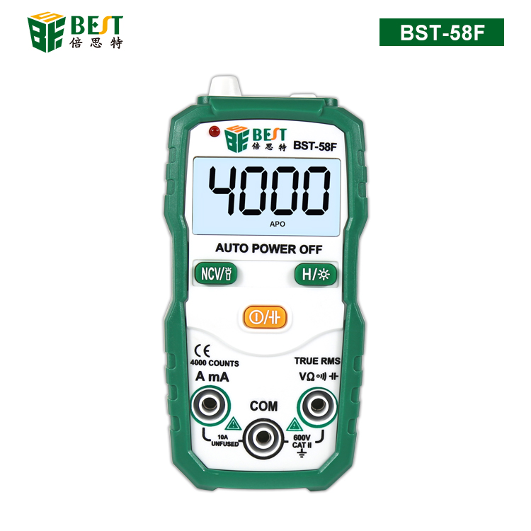 BST-58F 全自動(dòng)量程萬(wàn)用表 無(wú)需撥檔智能識(shí)別數(shù)字萬(wàn)用表 家用迷你電工儀表