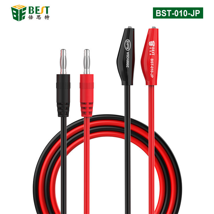 BST-010-JP 超導(dǎo)傳輸香蕉頭轉(zhuǎn)鱷魚(yú)夾測(cè)試線 電力測(cè)試線 高壓電源夾子 萬(wàn)用表插頭 香蕉頭導(dǎo)線 鱷魚(yú)夾純銅帶線試驗(yàn) 夾子線