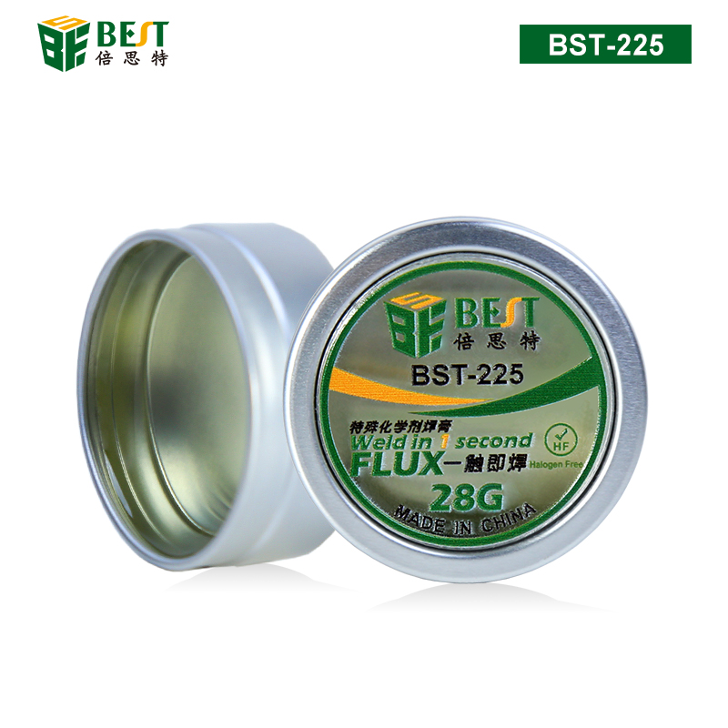 BST-225 焊接助焊劑 特殊化學劑焊膏 一觸即焊松香型助焊膏 環(huán)保無鉛無鹵素焊油 鋁盒透明低溫助焊松香