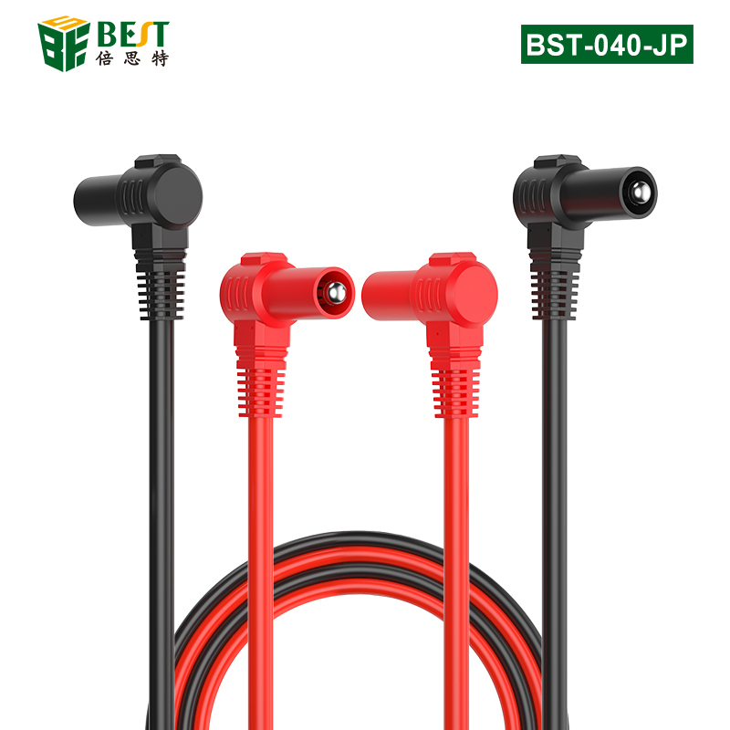 BST-040-JP 香蕉雙頭測(cè)試線(xiàn) 雙插測(cè)試線(xiàn)4mm安全型測(cè)試導(dǎo)線(xiàn) 紅黑雙頭90度插線(xiàn) 香蕉插疊插連接線(xiàn) 雙向蓮花頭導(dǎo)線(xiàn) 2000V20A大電流