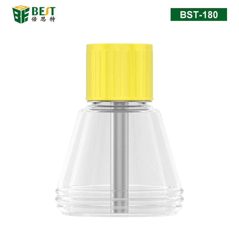 BST-180 玻璃酒精瓶 按壓式玻璃酒精瓶 防腐蝕防靜電洗板水瓶 手機(jī)維修銅芯透明酒精瓶